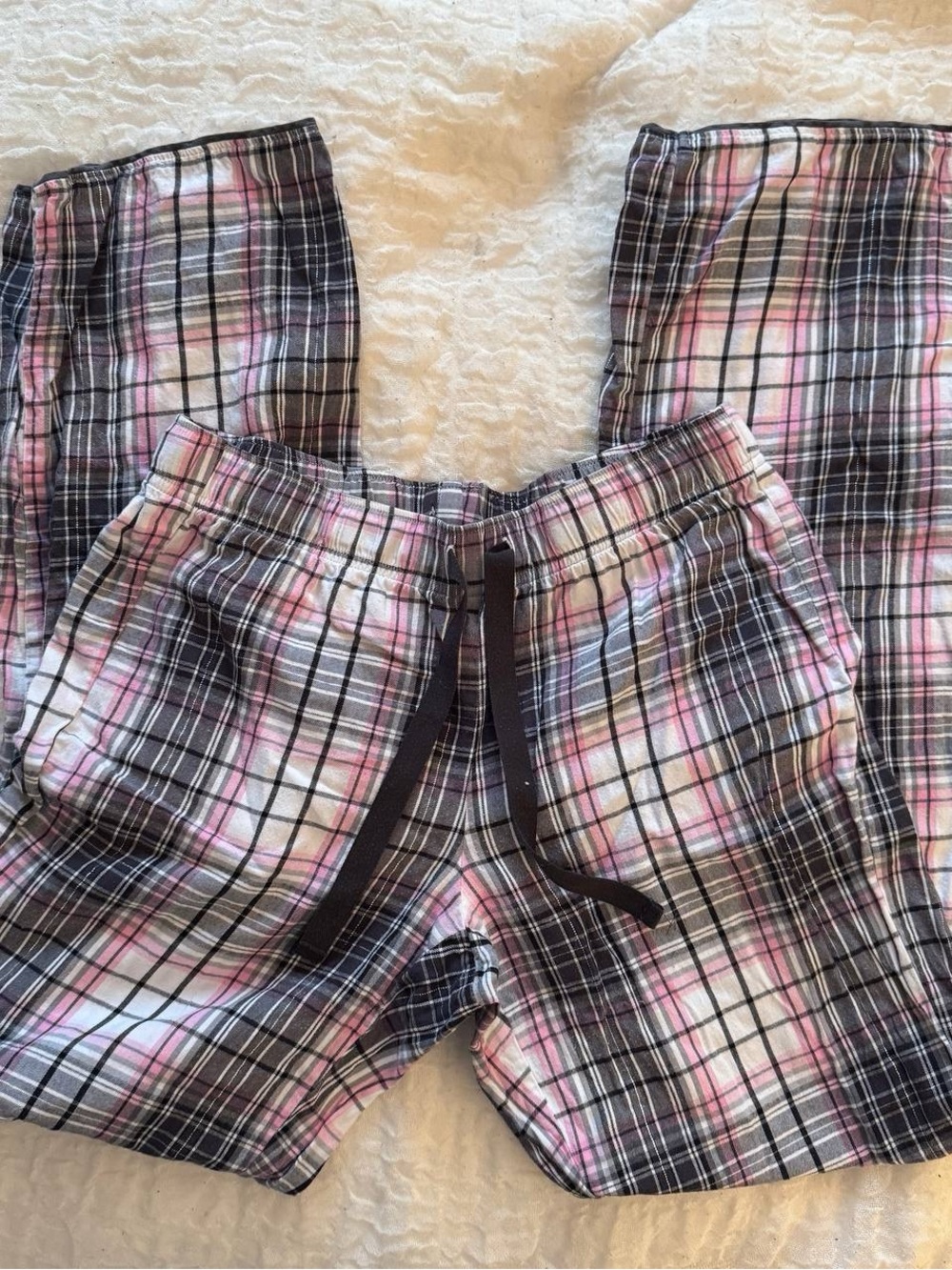 Victoria's Secret Plaid Lounge Pants in Black, White & Pink